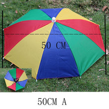 Load image into Gallery viewer, YADA Outdoor Umbrella Hat Novelty Foldable Sun Day Rainy Day Hands Free Rainbow Folding & Waterproof Multicolor Hat Cap YS0018