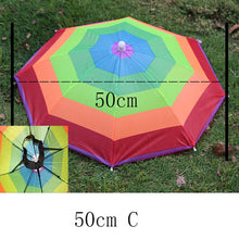 Load image into Gallery viewer, YADA Outdoor Umbrella Hat Novelty Foldable Sun Day Rainy Day Hands Free Rainbow Folding & Waterproof Multicolor Hat Cap YS0018