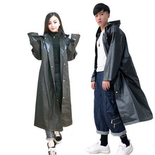 Load image into Gallery viewer, Women Raincoat Men Black Rain Clothes covers Impermeable Rainwear Capa de chuva chubasquero Poncho Waterproof Hooded Rain Coat