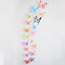 Load image into Gallery viewer, 18pcs/lot 3d Effect Crystal Butterflies Wall Sticker Beautiful Butterfly for Kids Room Wall Decals Home Decoration On the Wall