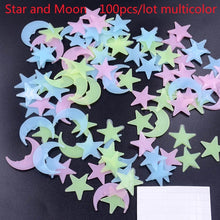 Load image into Gallery viewer, 3D Star and Moon Energy Storage Fluorescent Glow In the dark Luminous on Wall Stickers for Kids Room living room Decal