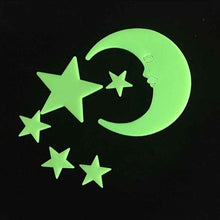 Load image into Gallery viewer, 3D Star and Moon Energy Storage Fluorescent Glow In the dark Luminous on Wall Stickers for Kids Room living room Decal
