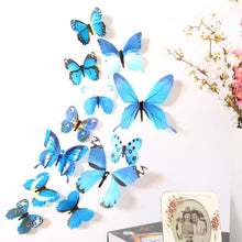 Load image into Gallery viewer, 12Pcs Butterflies Wall Sticker Decals Stickers on the wall New Year Home Decorations 3D Butterfly PVC Wallpaper for living room