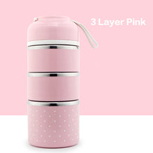Load image into Gallery viewer, WORTHBUY Drop Shipping Japanese Kids Lunch Box Portable Stainless Steel Bento Box Leak-Proof Food Container Kitchen Lunchbox