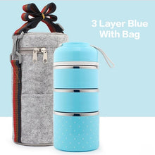 Load image into Gallery viewer, WORTHBUY Drop Shipping Japanese Kids Lunch Box Portable Stainless Steel Bento Box Leak-Proof Food Container Kitchen Lunchbox