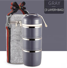 Load image into Gallery viewer, WORTHBUY Drop Shipping Japanese Kids Lunch Box Portable Stainless Steel Bento Box Leak-Proof Food Container Kitchen Lunchbox