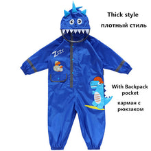 Load image into Gallery viewer, 1-10 Years Old Children Raincoat kids Boys Girls Waterproof Jumpsuit Hooded One-Piece Cartoon Dinosaur Baby Rainwear And Pants