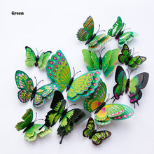 Load image into Gallery viewer, New style 12Pcs Double layer 3D Butterfly Wall Sticker on the wall Home Decor Butterflies for decoration Magnet Fridge stickers
