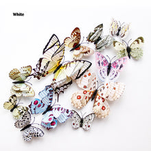 Load image into Gallery viewer, New style 12Pcs Double layer 3D Butterfly Wall Sticker on the wall Home Decor Butterflies for decoration Magnet Fridge stickers
