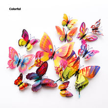 Load image into Gallery viewer, New style 12Pcs Double layer 3D Butterfly Wall Sticker on the wall Home Decor Butterflies for decoration Magnet Fridge stickers
