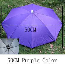 Load image into Gallery viewer, YADA Outdoor Umbrella Hat Novelty Foldable Sun Day Rainy Day Hands Free Rainbow Folding &amp; Waterproof Multicolor Hat Cap YS0018
