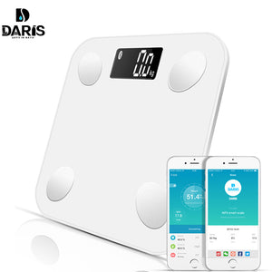 SDARISB Bluetooth scales floor Body Weight Bathroom Scale Smart Backlit Display Scale Body Weight Body Fat Water Muscle Mass BMI