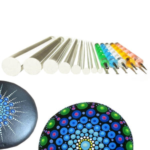 Mandala Dotting Tools Set For Painting Rocks,Painting Rocks Dot Kit, Rock Stone Painting Pen Polka Dot Tool Template Cosmetic