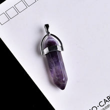 Load image into Gallery viewer, 1PC natural crystal amethyst rose quartz crystal point pendant quartz mineral jewelry couple decoration holiday gift jewelry
