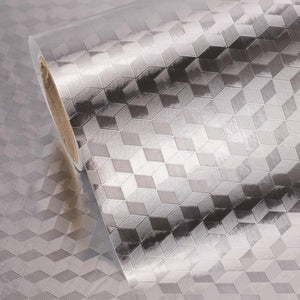 Wide 40/60cm Kitchen Wall Sticker Aluminum Foil Waterproof Removable Self Adhesive Oil Proof Wallpaper Wall Sticker