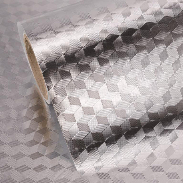 Wide 40/60cm Kitchen Wall Sticker Aluminum Foil Waterproof Removable Self Adhesive Oil Proof Wallpaper Wall Sticker