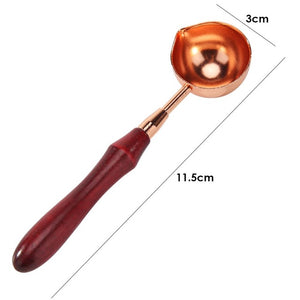 Retro Sealing Wax Furnace Stove Pot Wood Handle Sealing Wax Spoon for Wax Sealing Decorative Wax Stamp Craft Gift