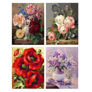 GATYZTORY DIY Painting By Numbers Flowers Canvas Drawing Figure Oil Painting HandPainted Home Decor Gift