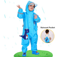 Load image into Gallery viewer, 1-10 Years Old Children Raincoat kids Boys Girls Waterproof Jumpsuit Hooded One-Piece Cartoon Dinosaur Baby Rainwear And Pants
