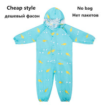 Load image into Gallery viewer, 1-10 Years Old Children Raincoat kids Boys Girls Waterproof Jumpsuit Hooded One-Piece Cartoon Dinosaur Baby Rainwear And Pants
