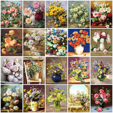 Load image into Gallery viewer, AZQSD Oil Painting Flower In Vase Painting By Numbers Paint Flower DIY Canvas Picture Hand Painted Home Decoration SZYH6310
