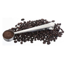 Load image into Gallery viewer, Two-in-one Stainless Steel Coffee Spoon With Bag Clip Sealing Tea Measuring Coffee Scoop Clip Multifunctional Food Kitchen Tools
