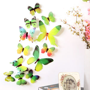 12Pcs Butterflies Wall Sticker Decals Stickers on the wall New Year Home Decorations 3D Butterfly PVC Wallpaper for living room