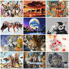 Load image into Gallery viewer, AZQSD Animals Oil Painting By Numbers For Adults Paints By Number Canvas Painting Kits 50x40cm DIY Gift Home Decor
