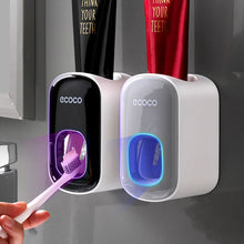 Load image into Gallery viewer, Wall Mount Automatic Toothpaste Dispenser Bathroom Accessories Set Toothpaste Squeezer Dispenser Bathroom Toothbrush Holder Tool
